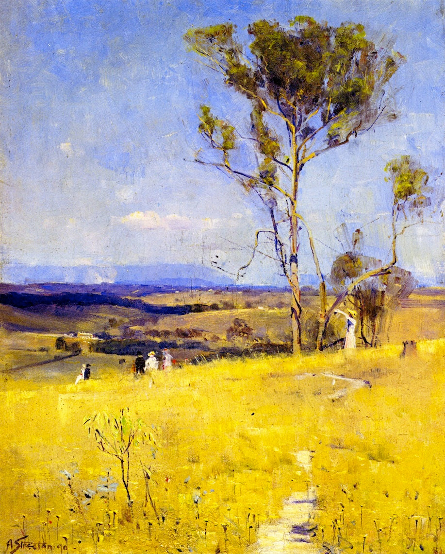 Near Heidelberg, vintage artwork by Sir Arthur Streeton, 12x8" (A4) Poster