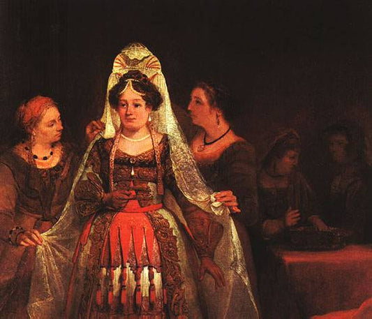 The Jewish Bride, vintage artwork by Aert de Gelder, 12x8" (A4) Poster