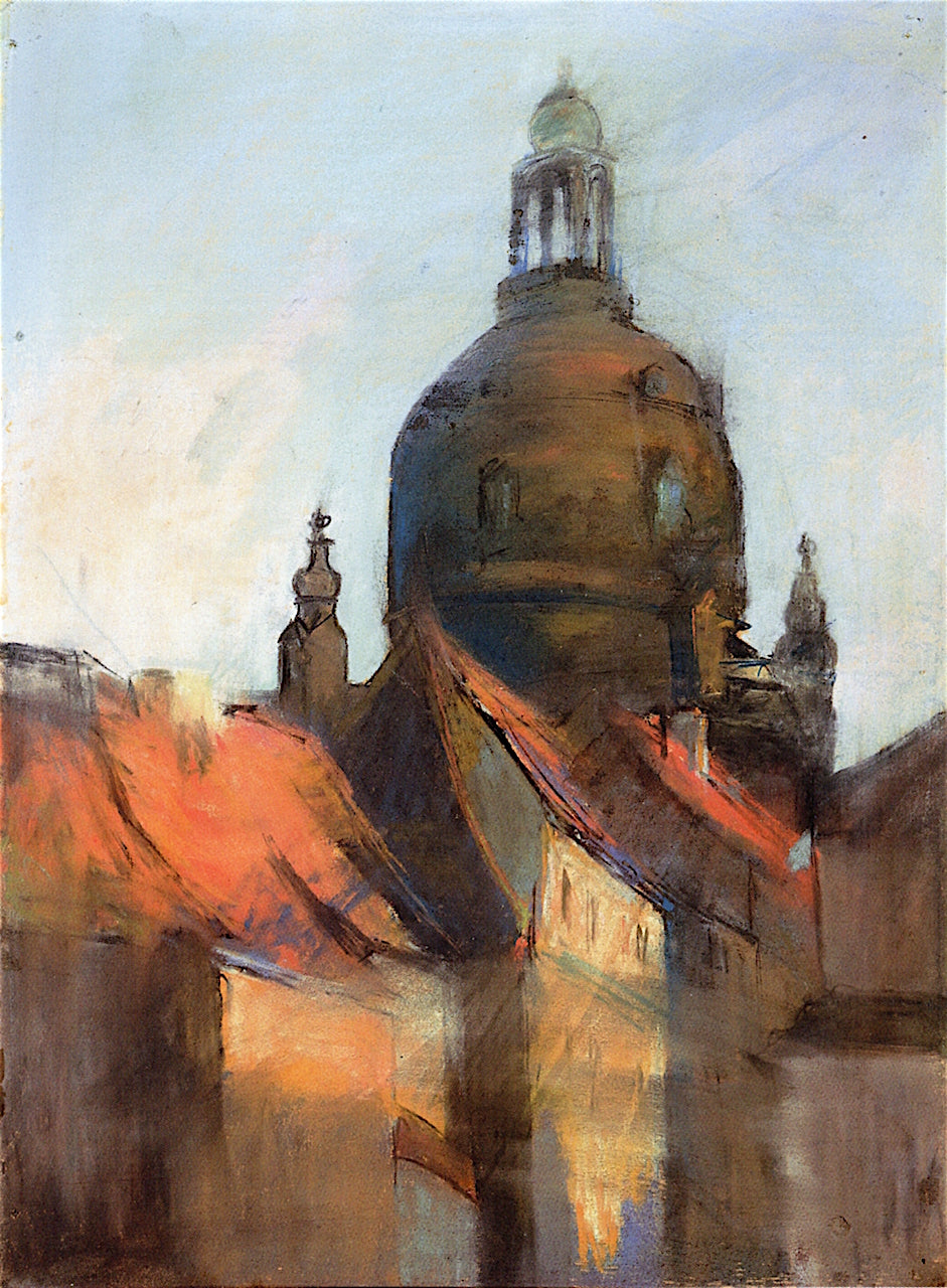 Dome of the Frauenkirche in Dresden by Lesser Ury,A3(16x12")Poster