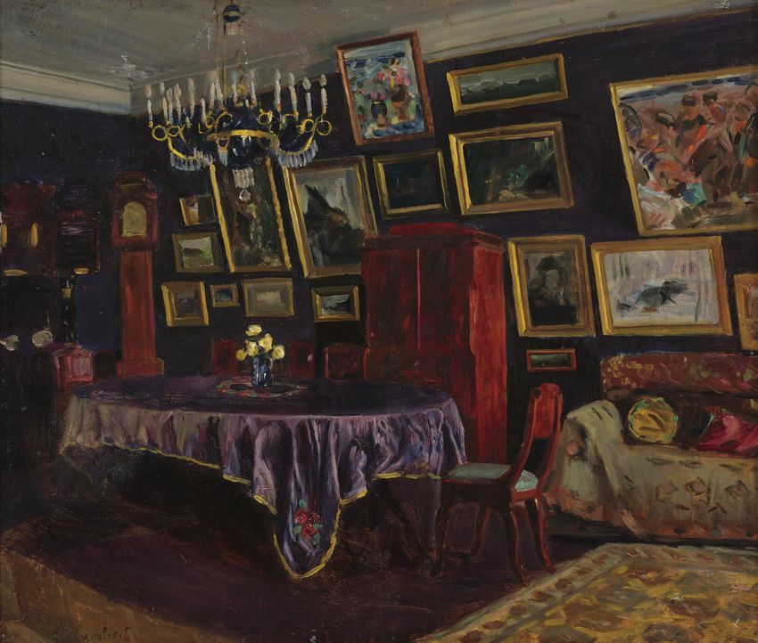 Elegant Interior, vintage artwork by Stanislav Zhukovsky, 12x8" (A4) Poster