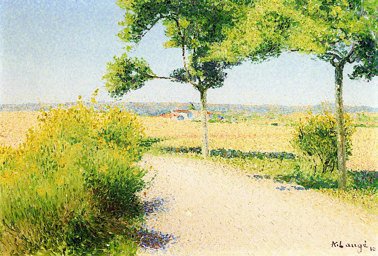 Road Bordered by Broom Flowers by Cailhau by Achille Lauge,A3(16x12")Poster