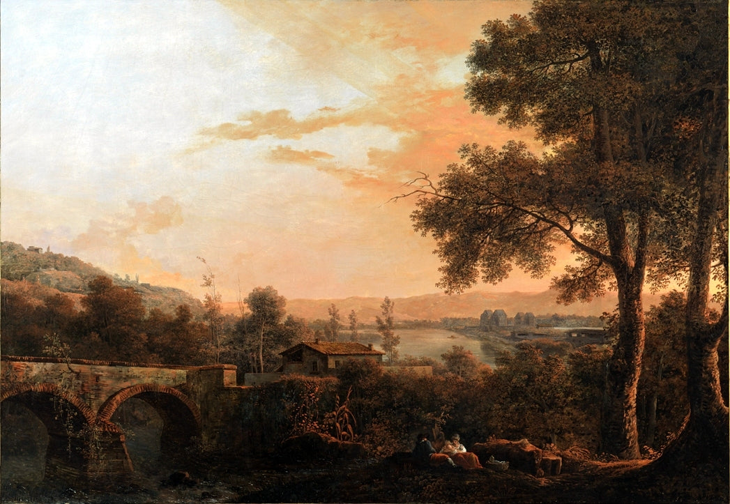 Landscape of the Surroundings of Turin, vintage artwork by Cesar Van Loo, 12x8" (A4) Poster