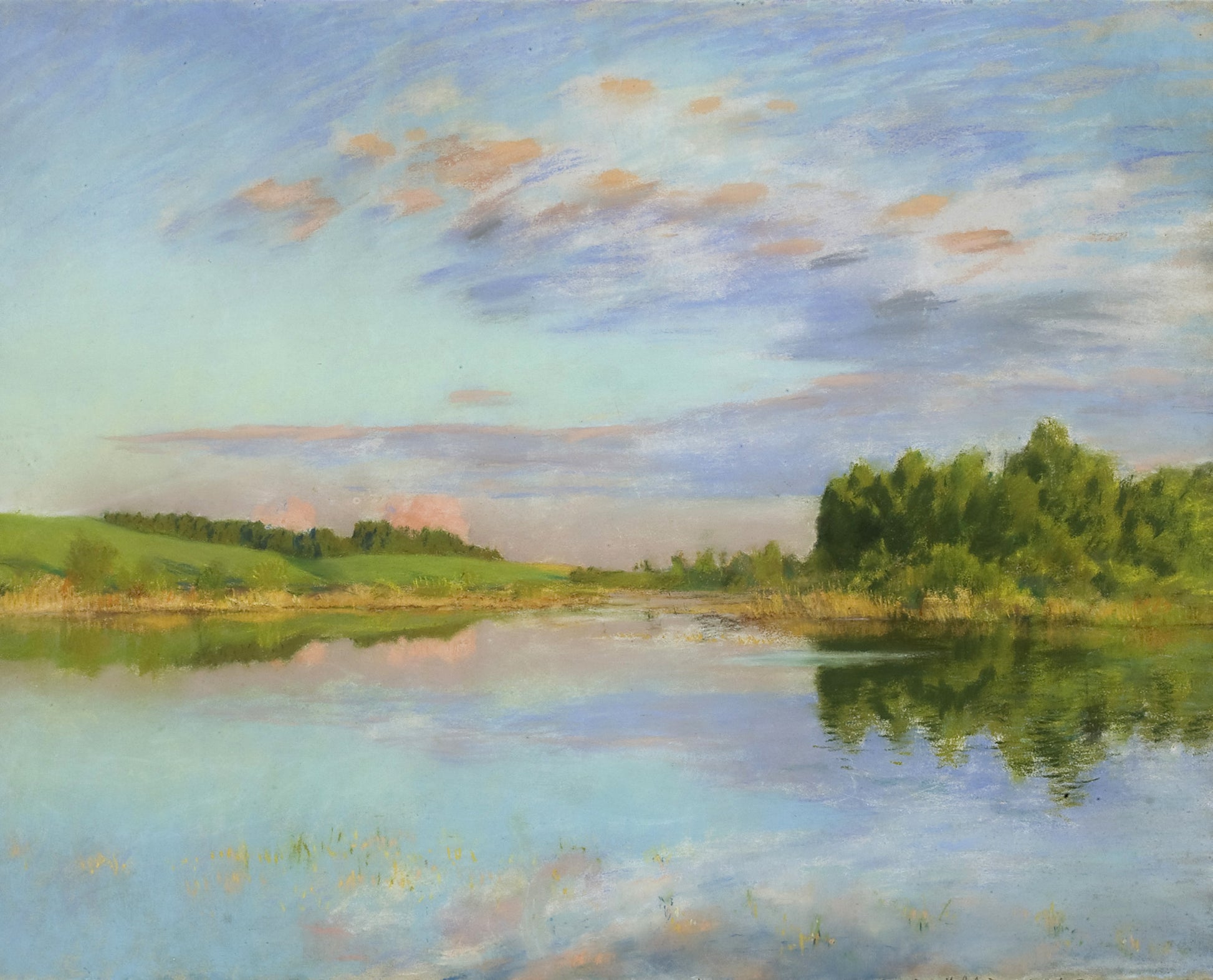 By the Lake. Summer Evening by Isaak Levitan,A3(16x12")Poster