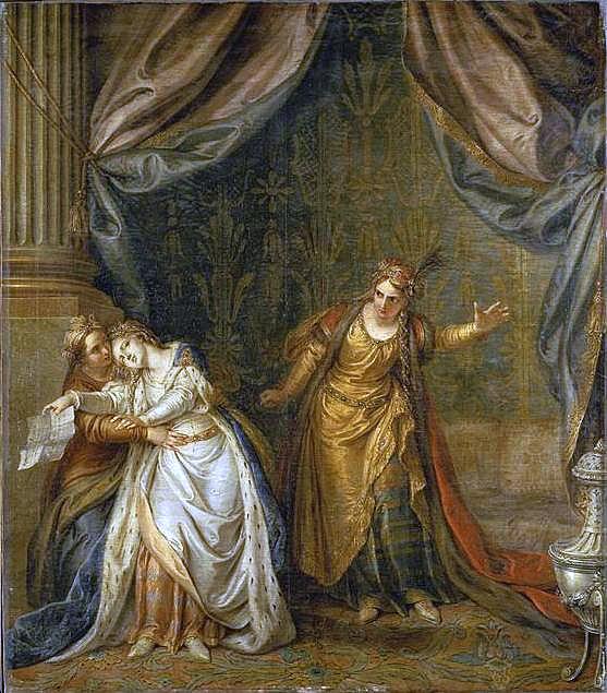 The Fainting of Atalide (Lille version), vintage artwork by Charles-Antoine Coypel IV, 12x8" (A4) Poster