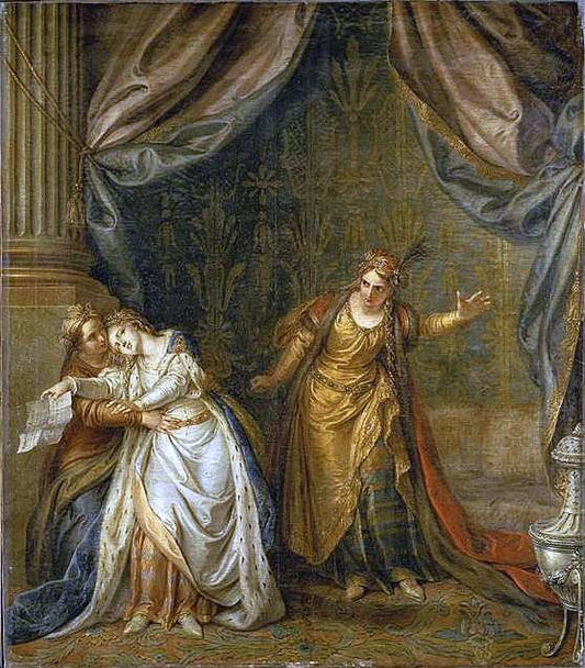 The Fainting of Atalide (Lille version), vintage artwork by Charles-Antoine Coypel IV, 12x8" (A4) Poster