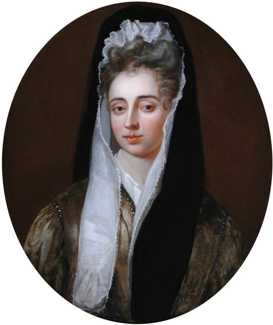 Portrait of an Unknown Lady with a White Headscarf, vintage artwork by Enoch Seeman the Younger, 12x8" (A4) Poster