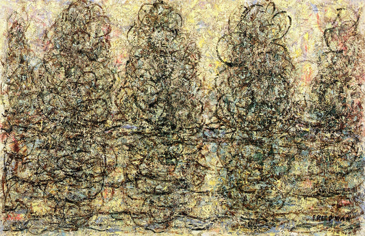 Four Trees, vintage artwork by Arnold Friedman, 12x8" (A4) Poster