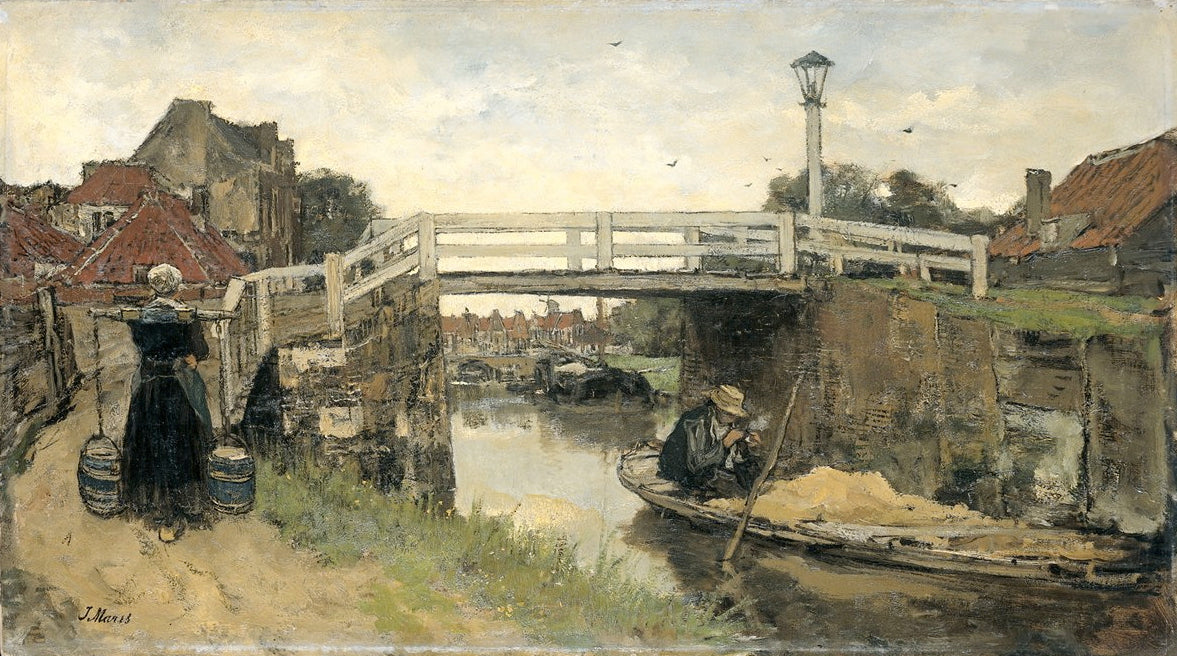 De brug, vintage artwork by Jacob Maris, 12x8" (A4) Poster