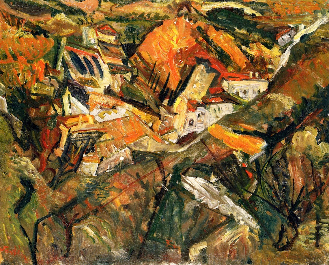 Ceret Landscape, vintage artwork by Chaim Soutine, 12x8" (A4) Poster