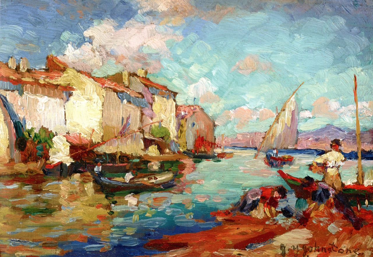 Harbour Scene in Cuba by John Young Johnstone,16x12(A3) Poster