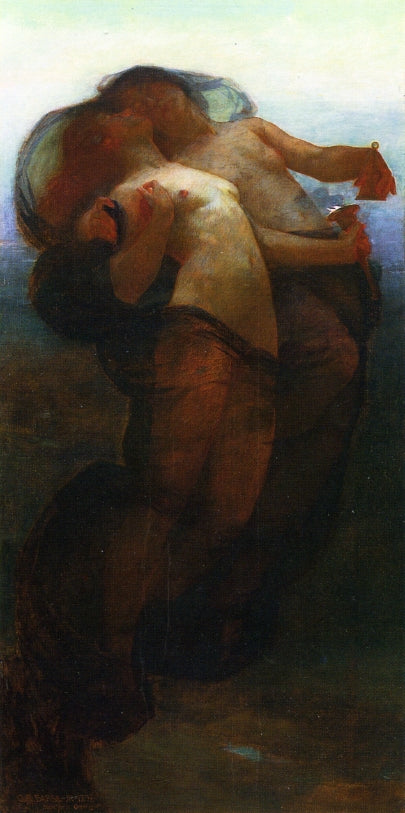 Night and the Declining Day, vintage artwork by George Randolph Barse, Jr., 12x8" (A4) Poster