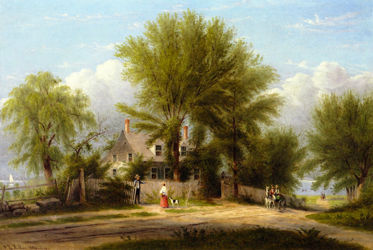 Hapelyea House, A Long Island Homestead, vintage artwork by William Rickarby  Miller, A3 (16x12") Poster Print