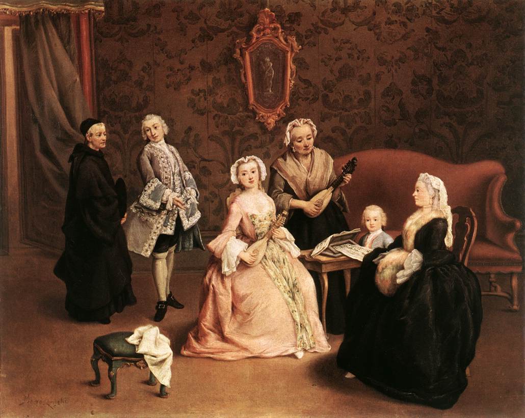 The Little Concert, vintage artwork by Pietro Longhi, 12x8" (A4) Poster
