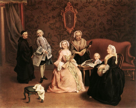 The Little Concert, vintage artwork by Pietro Longhi, 12x8" (A4) Poster