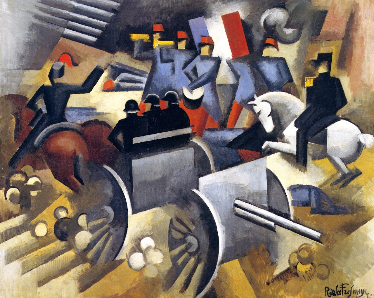 Artillery, vintage artwork by Roger de la Fresnaye, 12x8" (A4) Poster