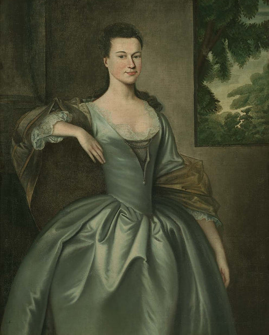 Mrs. Joseph Blaney (Abigail Browne), vintage artwork by Joseph Blackburn, 12x8" (A4) Poster