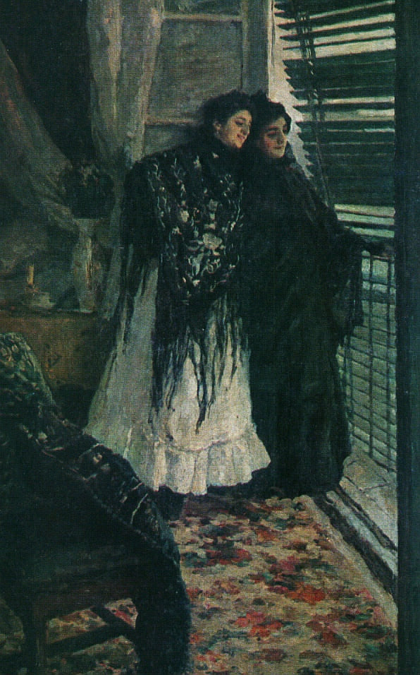 Balcony: Leonora and Ampara by Constantin Alexeevich Korovin,A3(16x12")Poster