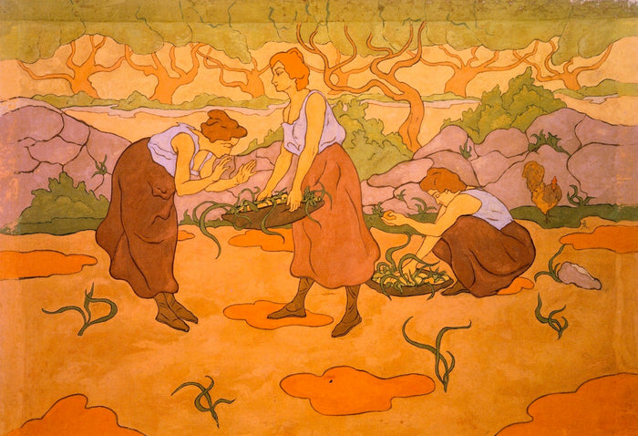 Three Women Harvesting by Paul Ranson,A3(16x12