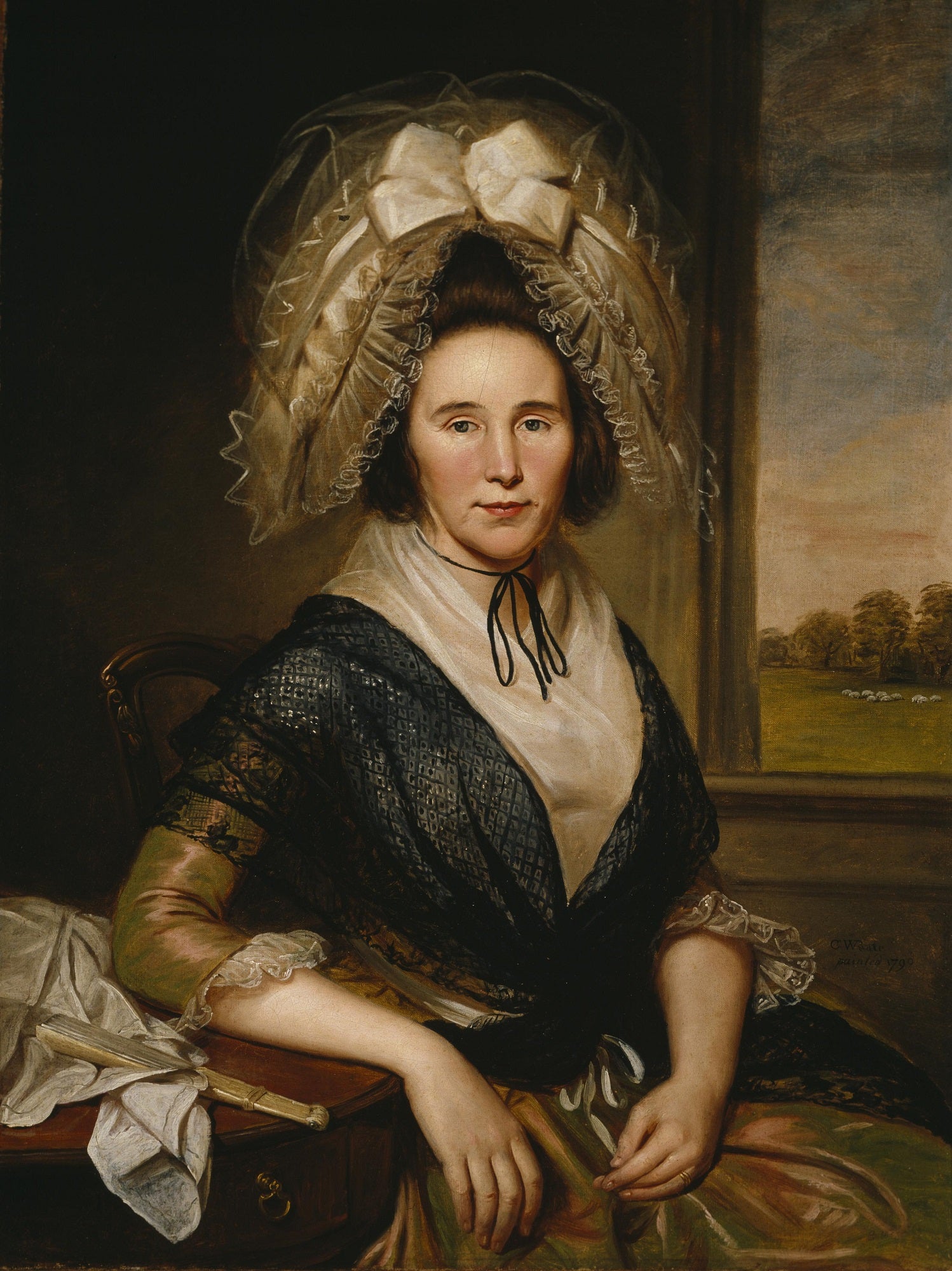 Rachel Leeds Kerr, vintage artwork by Charles Willson Peale, 12x8" (A4) Poster