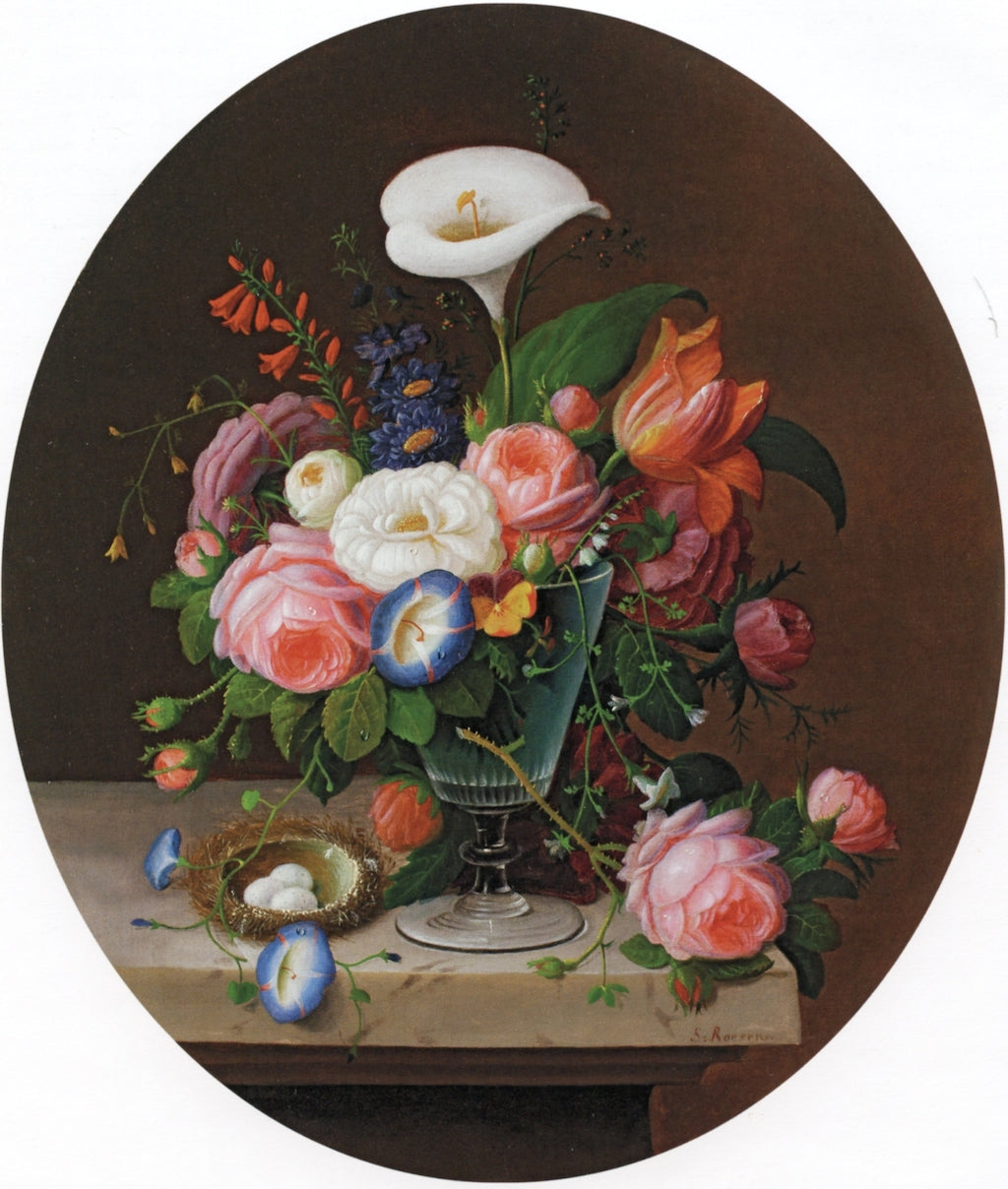 Flowers in a Crystal Vase, vintage artwork by Severin Roesen, A3 (16x12") Poster Print