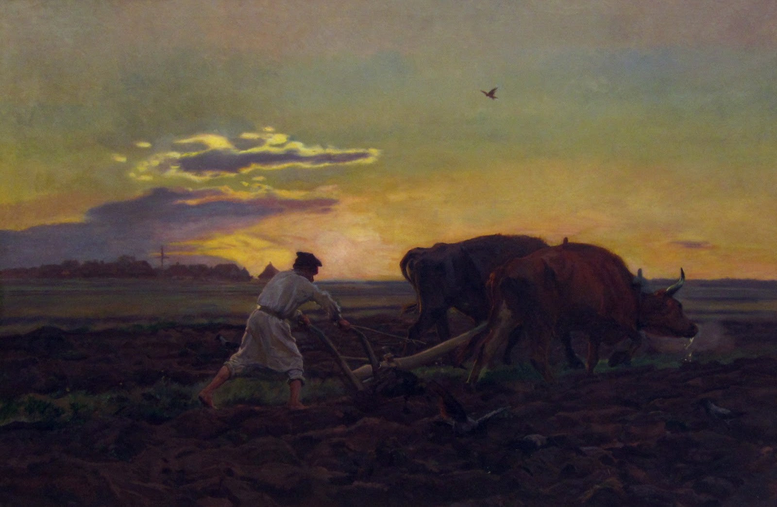 Tillage, vintage artwork by Jozef Marian Chelmonski, 12x8" (A4) Poster
