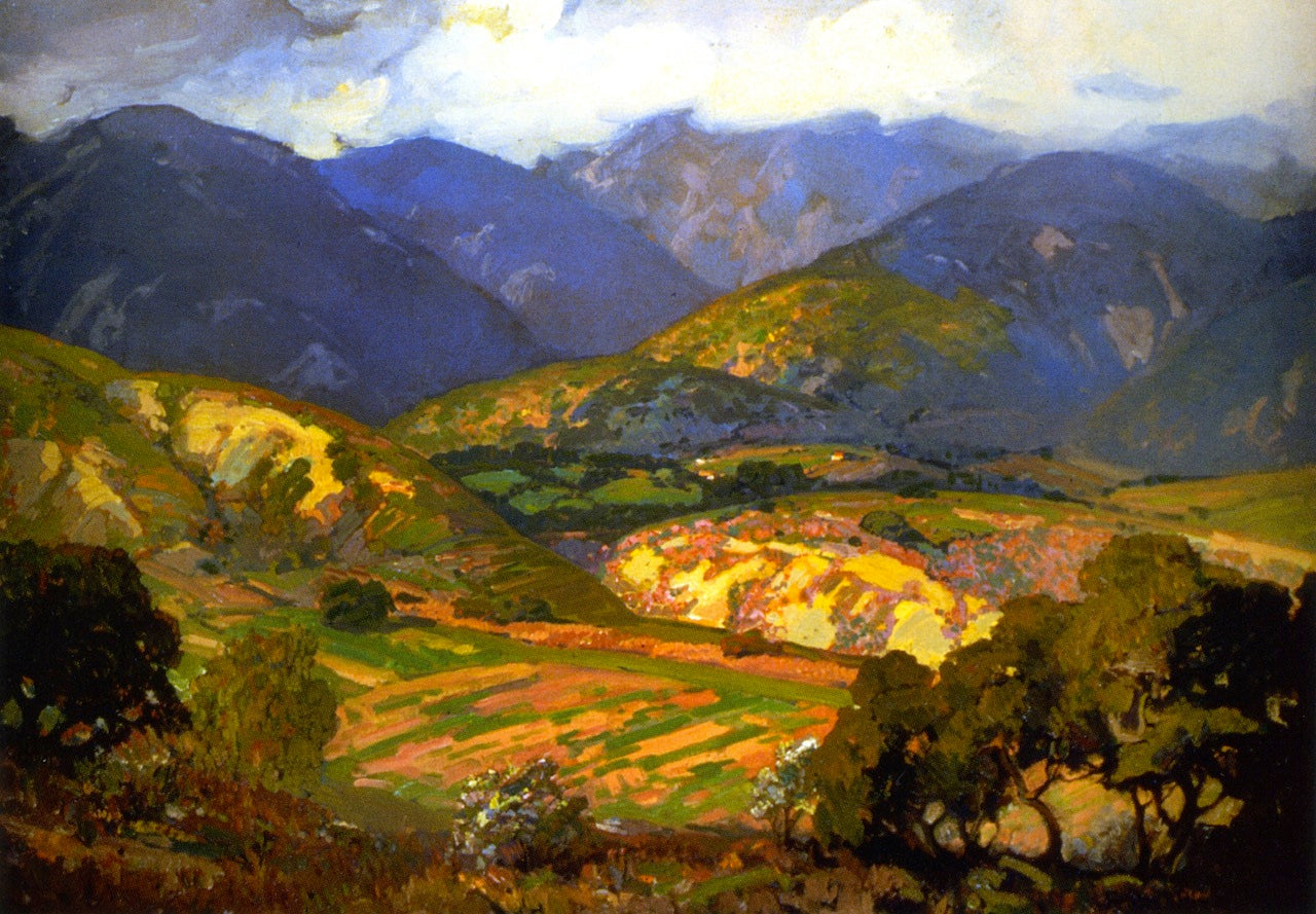 Clouds Drifting over the Mountains, vintage artwork by Franz Bischoff, 12x8" (A4) Poster