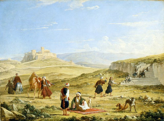 The Acropolis and Areopagus, vintage artwork by Franz Ludwig Catel, 12x8" (A4) Poster