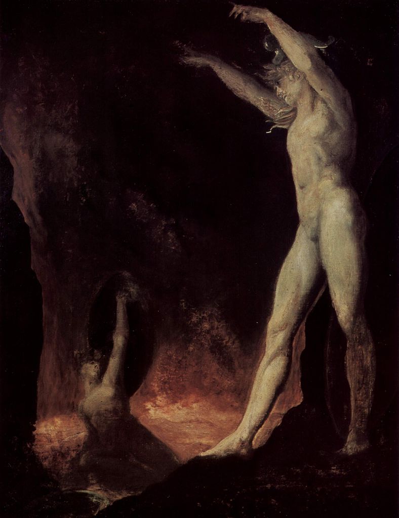 Satanic call to the Beelzebub in Hell, vintage artwork by Johann Heinrich Füseli, 12x8" (A4) Poster