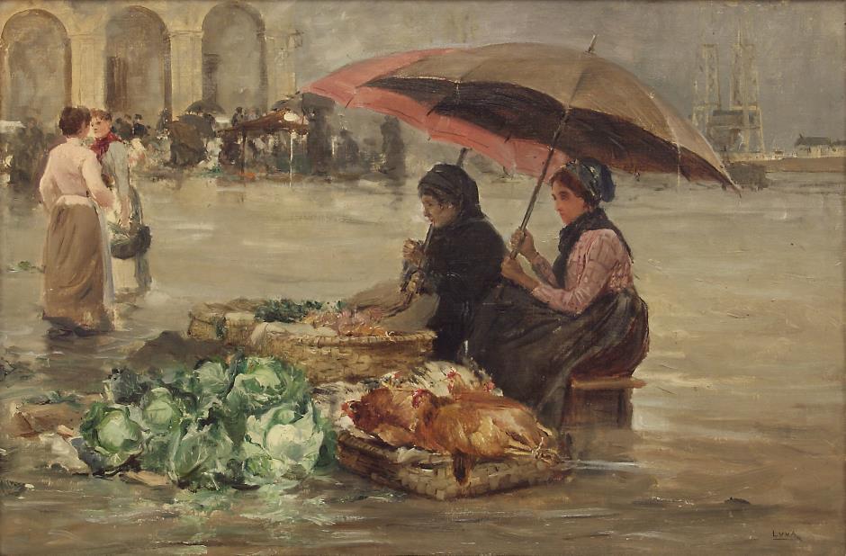 Portugalete Market by Juan Luna y Novicio,A3(16x12")Poster
