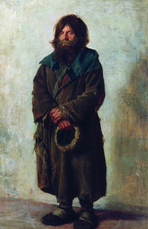 Peasant, vintage artwork by Nikolai Aleksandrovich Yaroshenko, 12x8" (A4) Poster