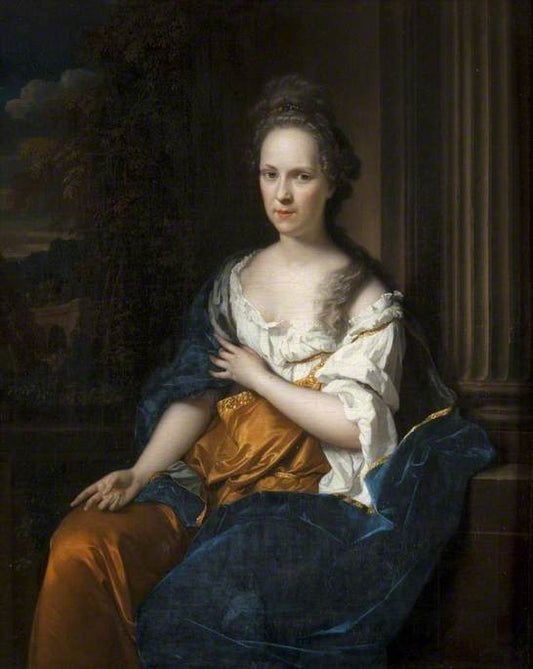 Portrait of a Woman Aged 33, vintage artwork by Adriaen van der Werff, 12x8" (A4) Poster