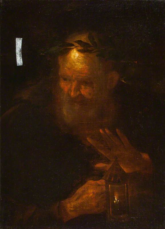 Diogenes, vintage artwork by Pier Francesco Mola, 12x8" (A4) Poster