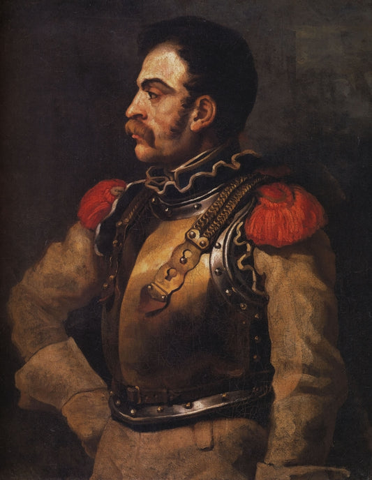 Portrait of a Carabineer, vintage artwork by Theodore Gericault, 12x8" (A4) Poster