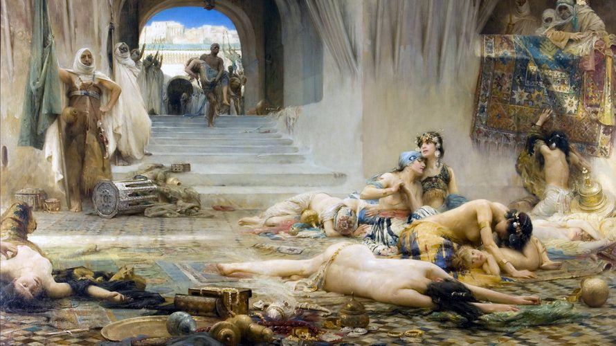 Vae Victis! The Sack of Morrocco by  the Almohades, Woe to the Vanquished, vintage artwork by Arthur Hacker, 12x8" (A4) Poster