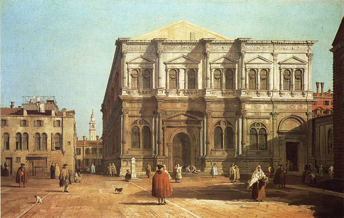 Campo San Rocco, vintage artwork by Canaletto, 12x8" (A4) Poster