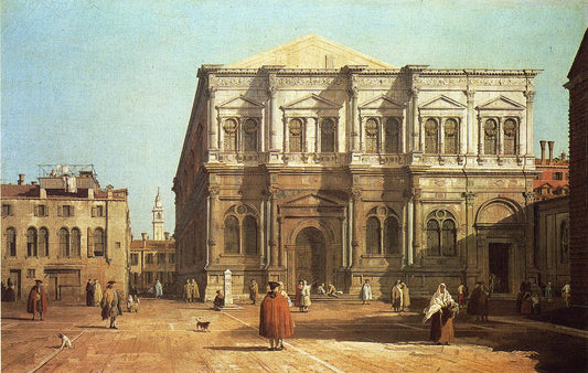Campo San Rocco, vintage artwork by Canaletto, 12x8" (A4) Poster