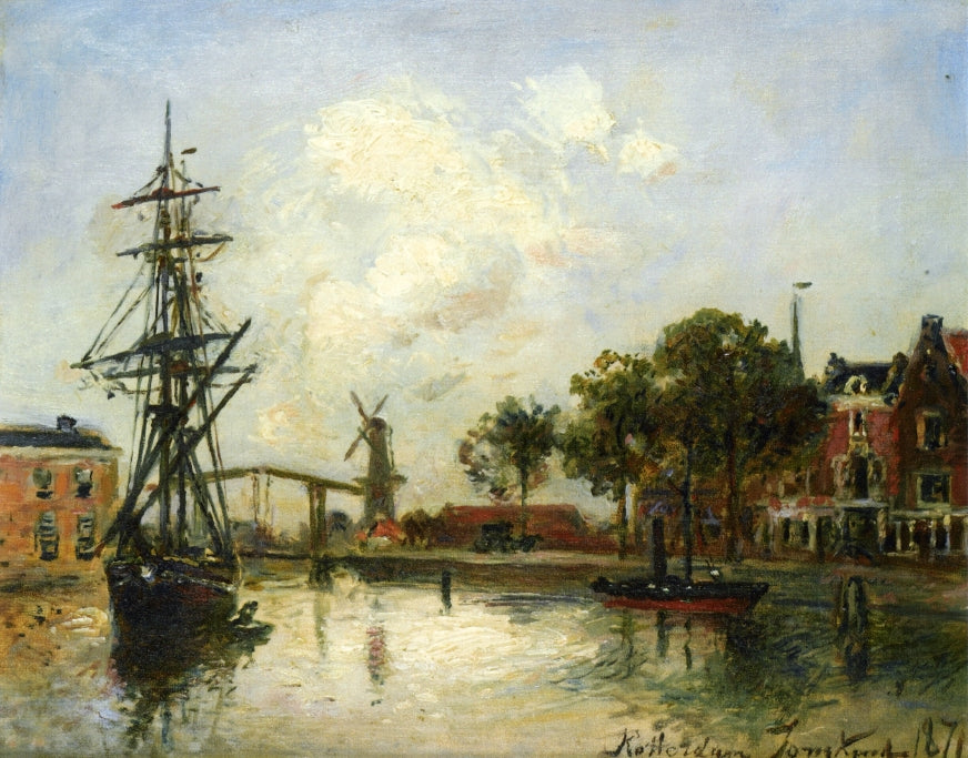 Entry to the Port, Rotterdam, vintage artwork by Johan Barthold Jongkind, A3 (16x12") Poster Print
