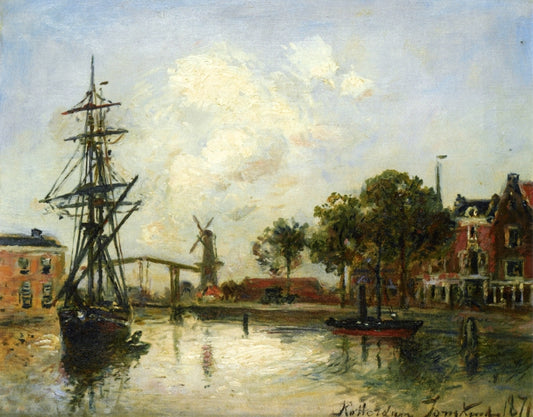 Entry to the Port, Rotterdam, vintage artwork by Johan Barthold Jongkind, A3 (16x12") Poster Print