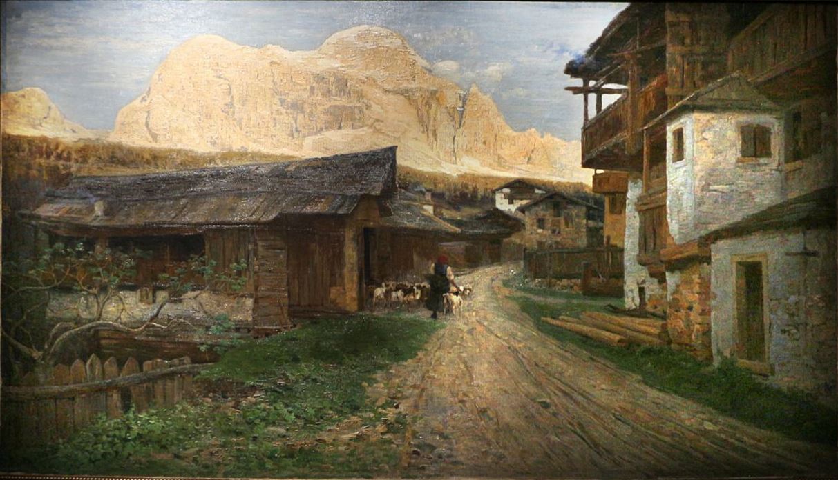 Il monte civetta, vintage artwork by Guglielmo Ciardi, 12x8" (A4) Poster
