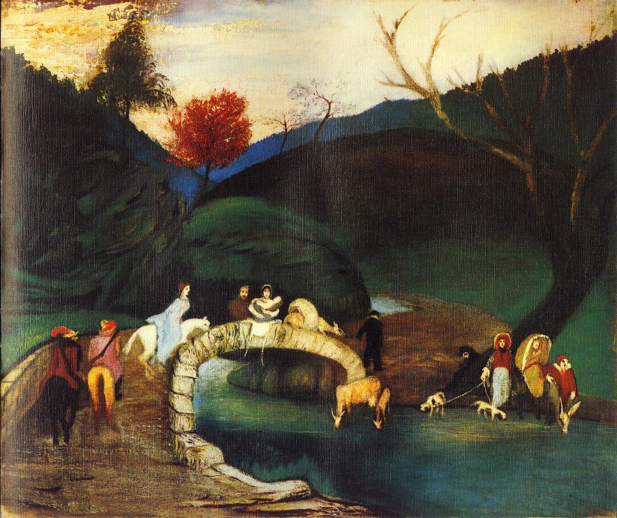 Company Passing a Bridge by Tivadar Csontvary Kosztka,A3(16x12")Poster