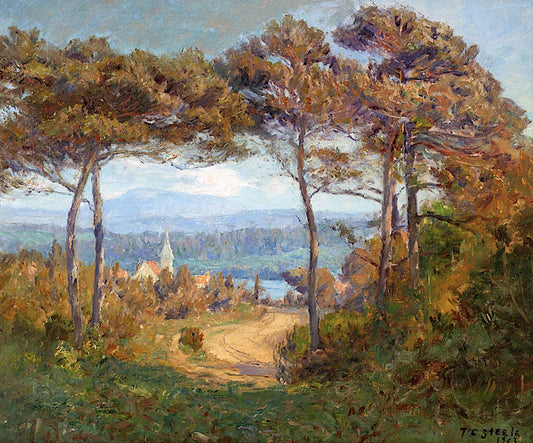 Oregon Pines, vintage artwork by Theodore Clement Steele, 12x8" (A4) Poster