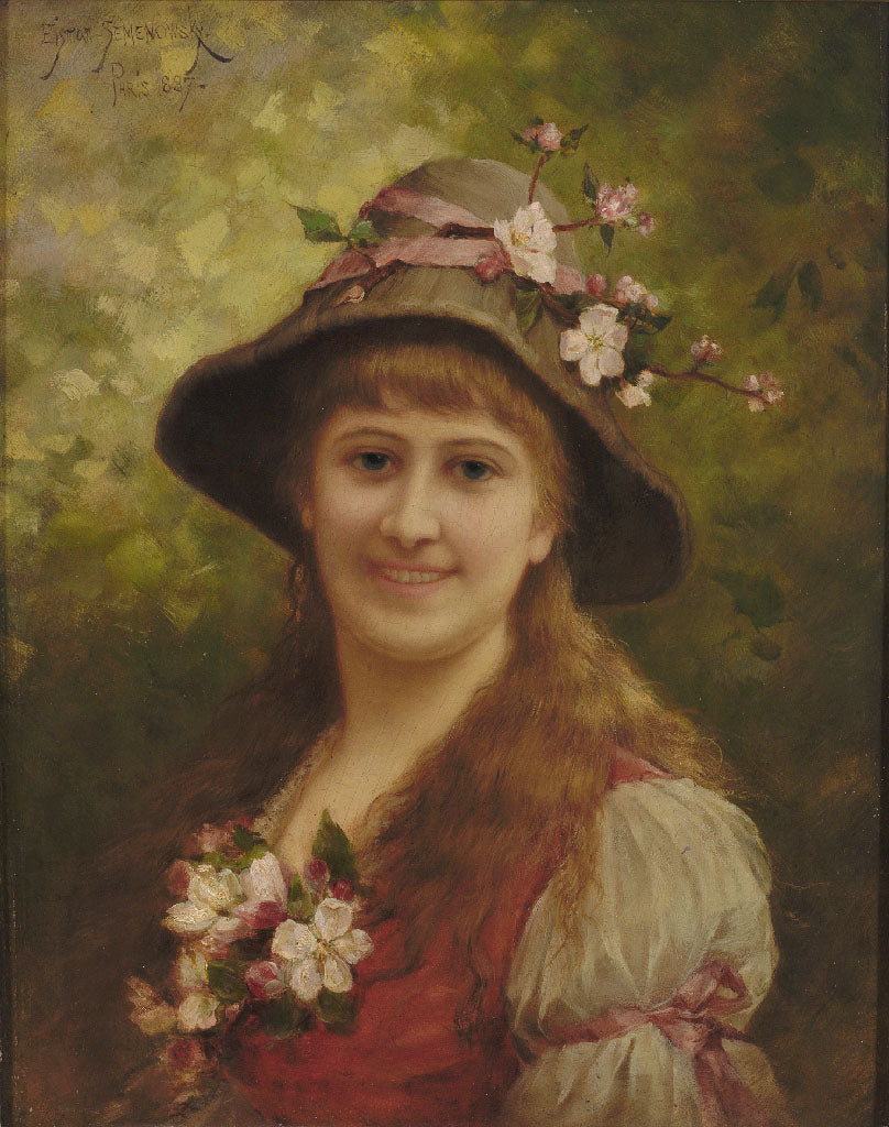 an, decorated with apple blossoms by Emile Eisman-Semenowsky,A3(16x12")Poster