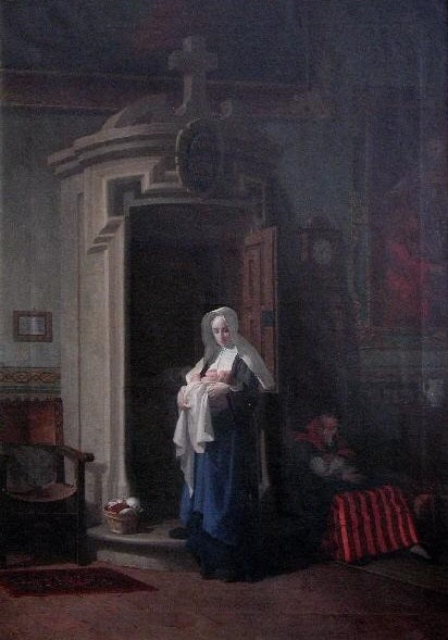 The Sister of Charity, vintage artwork by Pedro Rodriguez de la Torre, 12x8" (A4) Poster