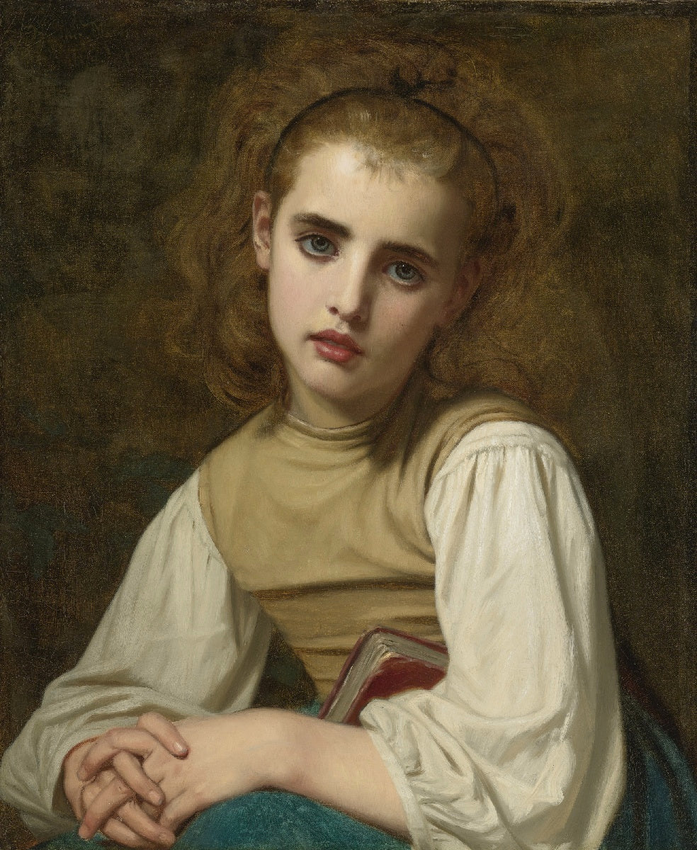 Young Beauty, vintage artwork by Hugues Merle, 12x8" (A4) Poster