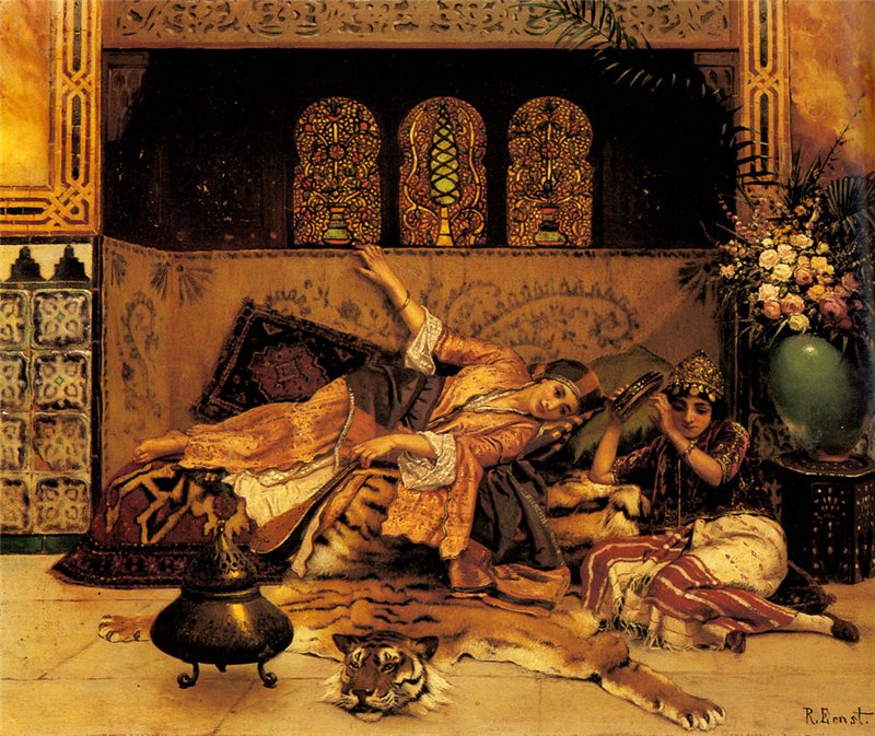 The Captives, vintage artwork by Rudolf Ernst, 12x8" (A4) Poster