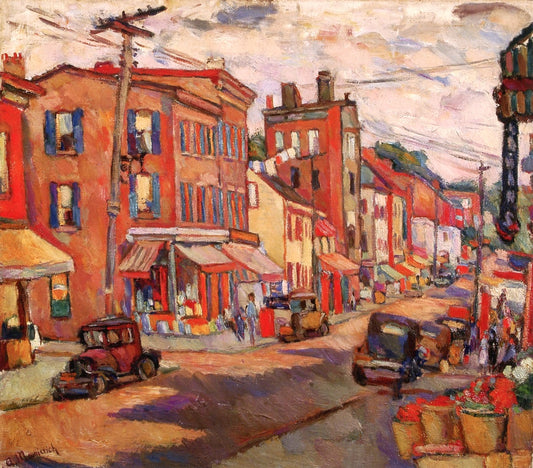 Newburgh, vintage artwork by Abraham A. Manievich, 12x8" (A4) Poster