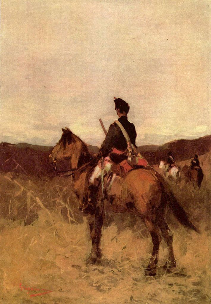 Romanian Сavalryman, vintage artwork by Nicolae Grigorescu, 12x8" (A4) Poster
