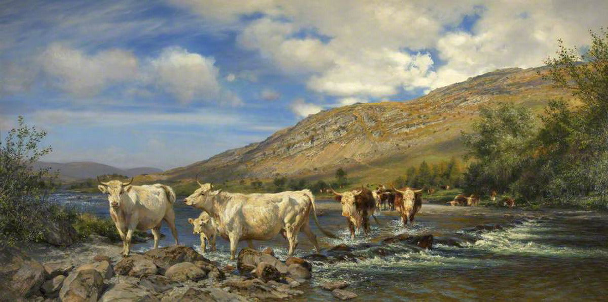 Cerig Gwynion, Radnorshire, vintage artwork by Henry William Banks Davis, R.A., 12x8" (A4) Poster