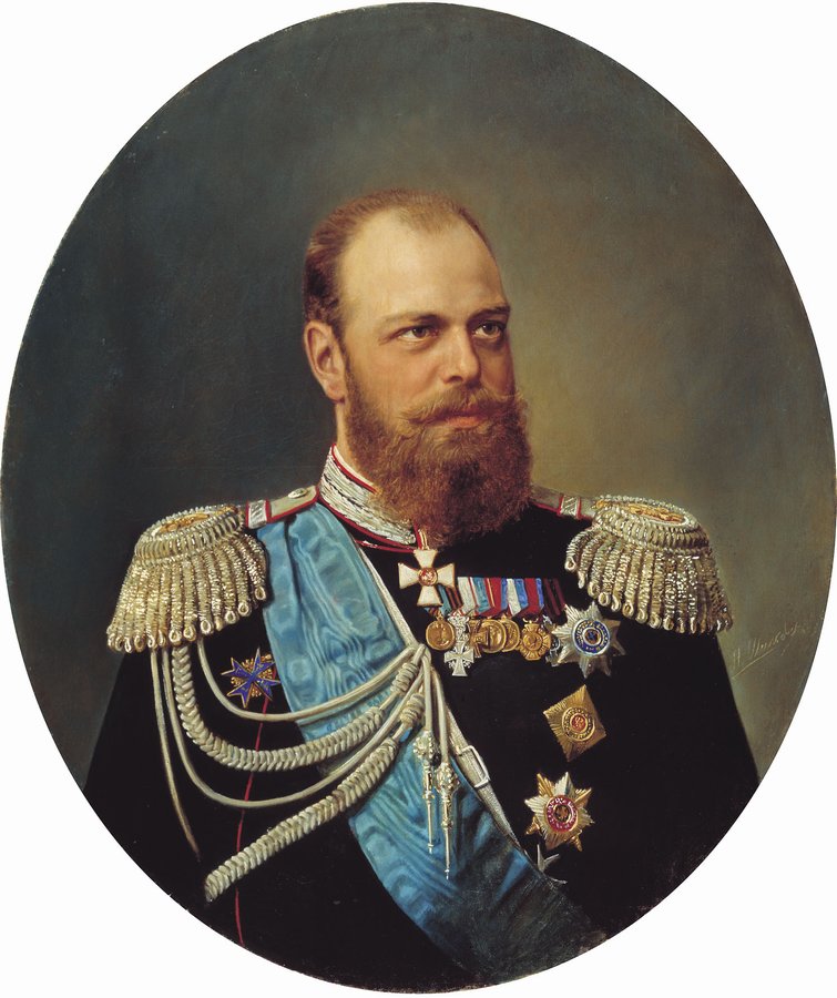 Portrait of Alexander III, vintage artwork by Nikolai Shilder, 12x8" (A4) Poster