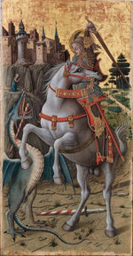 Saint George Slaying the Dragon, vintage artwork by Carlo Crivelli, A3 (16x12") Poster Print